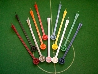 Colored LONG rods for Subbuteo or Soccer3D goalkeepers