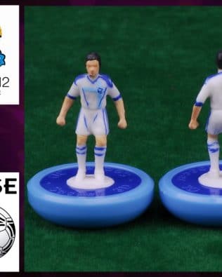 Greece home EURO 2012 - Team + 2 substitutes and spare keeper (SAME KIT OF THE RODDED KEEPER) in COLORED REPLICA SUBBUTEO BOX (on the cover name, figure and logo of the contained team)