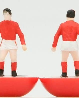 England away WORLD CUP 2014 - Team + 2 substitutes and spare keeper (SAME KIT OF THE RODDED KEEPER) in COLORED REPLICA SUBBUTEO BOX (on the cover name, figure and logo of the contained team)