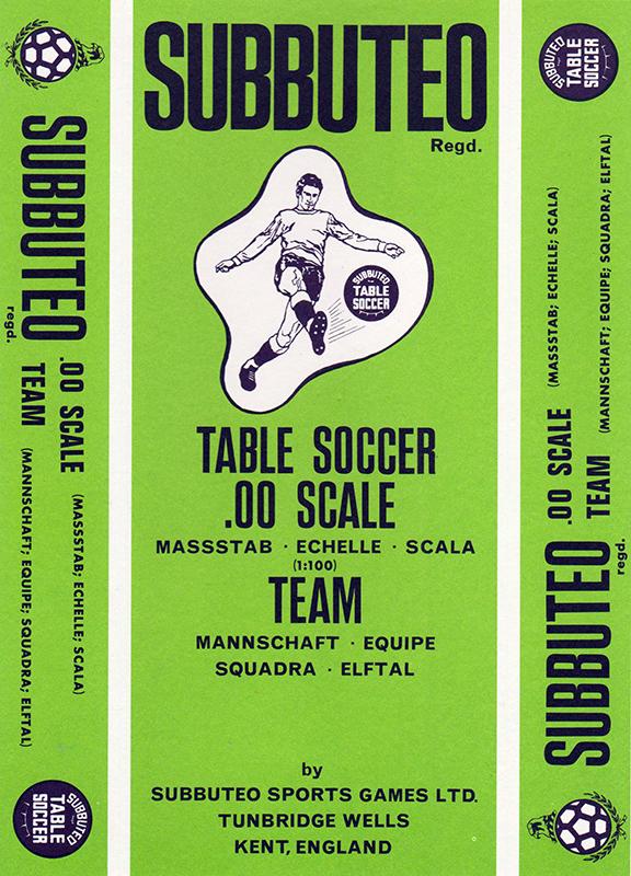 Sports MID 70's DESIGN BOX. NEW REPRODUCTION SUBBUTEO TABLE FOOTBALL