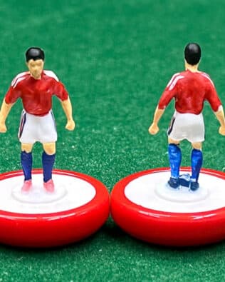 France away EURO 2008 - Team + 2 substitutes and spare keeper (SAME KIT OF THE RODDED KEEPER) in SUBBUTEO REPLICA GREEN BOX from the 70s