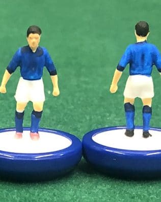 Italy home EURO 2021 - Team + 2 substitutes and spare keeper (SAME KIT OF THE RODDED KEEPER) in COLORED REPLICA SUBBUTEO BOX (on the cover name, figure and logo of the contained team)