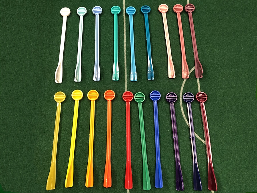 Colored SHORT rods for original Subbuteo or Soccer3D goalkeepers