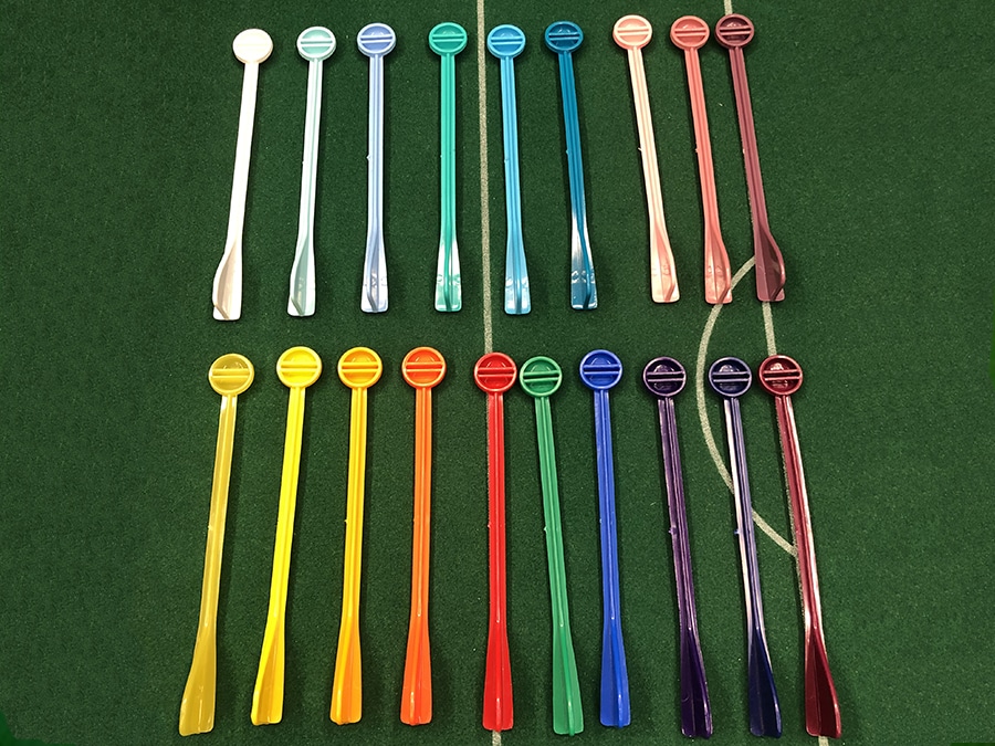 Colored SHORT rods for original Subbuteo or Soccer3D goalkeepers -  Astrobase International