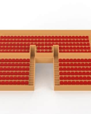 254 rounded seats for the Vintage Subbuteo two-story stand (tunnel version). - Red