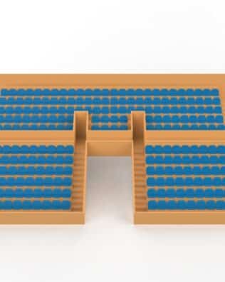 254 rounded seats for the Vintage Subbuteo two-story stand (tunnel version). - Sky blue