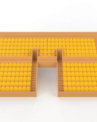 254 rounded seats for the Vintage Subbuteo two-story stand (tunnel version). - Yellow