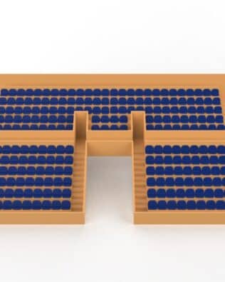 254 rounded seats for the Vintage Subbuteo two-story stand (tunnel version). - Blue