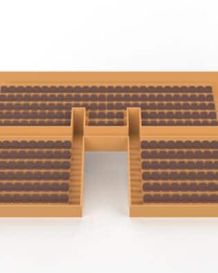 254 rounded seats for the Vintage Subbuteo two-story stand (tunnel version). - Brown