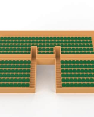 254 rounded seats for the Vintage Subbuteo two-story stand (tunnel version). - Green