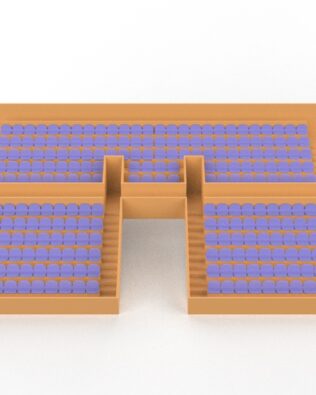 254 rounded seats for the Vintage Subbuteo two-story stand (tunnel version). - Purple
