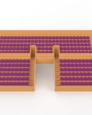 254 rounded seats for the Vintage Subbuteo two-story stand (tunnel version). - Lila
