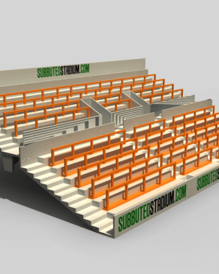 Set of 23 Simple Spectator Protection Barriers for Subbuteo Stand Ref 61216 and 61217. - Orange