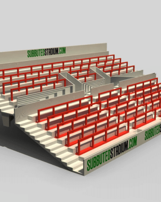 Set of 23 Simple Spectator Protection Barriers for Subbuteo Stand Ref 61216 and 61217. - Red