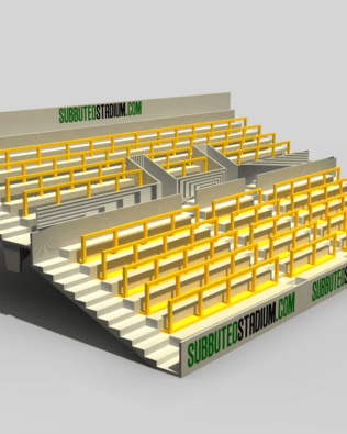 Set of 23 Simple Spectator Protection Barriers for Subbuteo Stand Ref 61216 and 61217. - Yellow