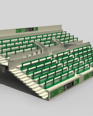 Set of 23 Simple Spectator Protection Barriers for Subbuteo Stand Ref 61216 and 61217. - Green