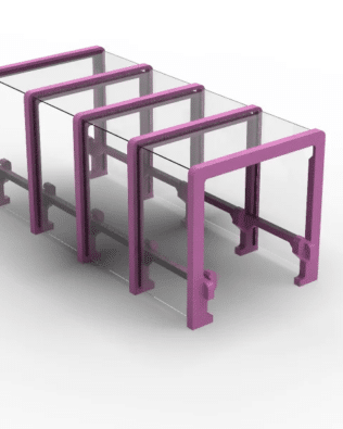 Square tunnel for team exit for Subbuteo Stands C140/61140. - Lila