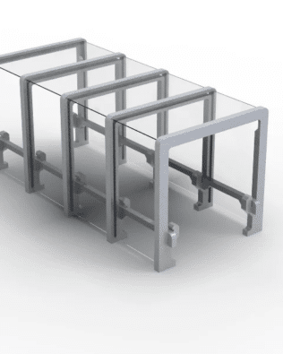 Square tunnel for team exit for Subbuteo Stands C140/61140. - Metallic grey