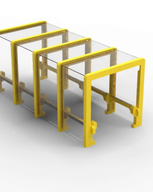 Square tunnel for team exit for Subbuteo Stands C140/61140. - Yellow