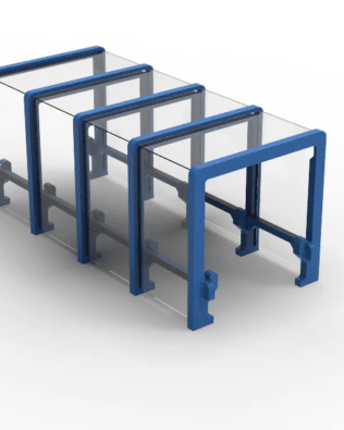 Square tunnel for team exit for Subbuteo Stands C140/61140. - Blue