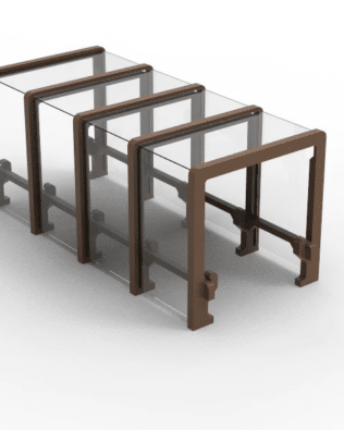 Square tunnel for team exit for Subbuteo Stands C140/61140. - Brown