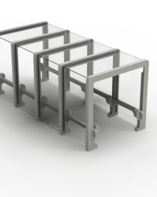 Square tunnel for team exit for Subbuteo Stands C140/61140. - Concrete Grey