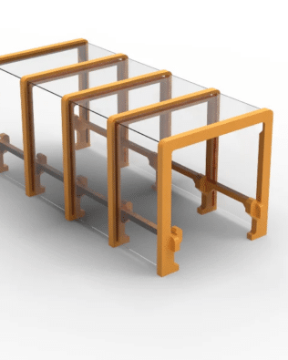 Square tunnel for team exit for Subbuteo Stands C140/61140. - Orange