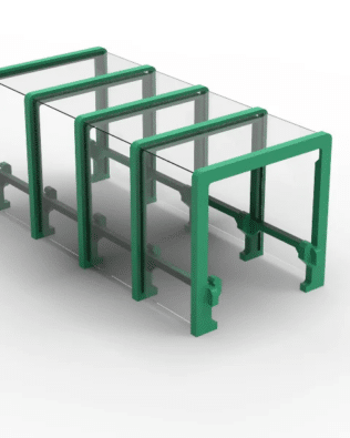 Square tunnel for team exit for Subbuteo Stands C140/61140. - Green