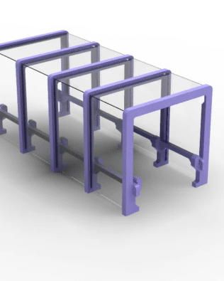 Square tunnel for team exit for Subbuteo Stands C140/61140. - Purple