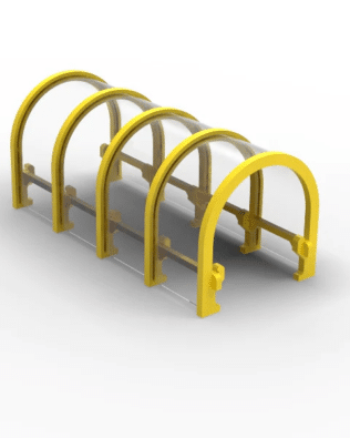 Rounded team exit tunnel for Subbuteo Stands C140/61140. - Yellow