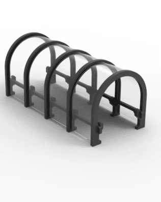 Rounded team exit tunnel for Subbuteo Stands C140/61140. - Black
