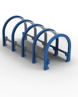 Rounded team exit tunnel for Subbuteo Stands C140/61140. - Blue