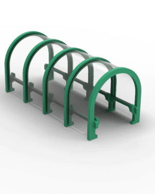 Rounded team exit tunnel for Subbuteo Stands C140/61140. - Green