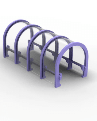 Rounded team exit tunnel for Subbuteo Stands C140/61140. - Purple