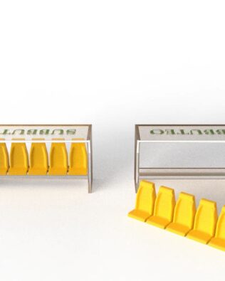 2 rows of 6 seats for original SUBBUTEO benches. - Yellow