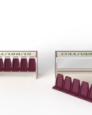 2 rows of 6 seats for original SUBBUTEO benches. - Claret