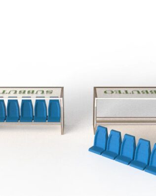 2 rows of 6 seats for original SUBBUTEO benches. - Sky blue