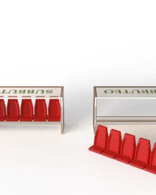 2 rows of 6 seats for original SUBBUTEO benches. - Red