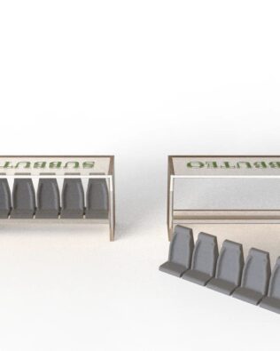 2 rows of 6 seats for original SUBBUTEO benches. - Concrete Grey
