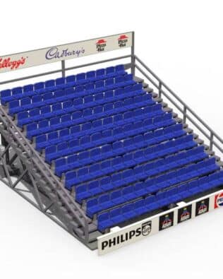Large modular grandstand (8 variants) - Blue