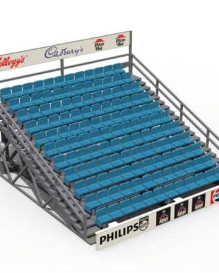 Large modular grandstand (8 variants) - Sky blue
