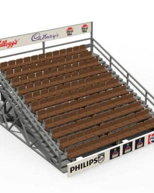 Large modular grandstand (8 variants) - Brown