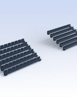 120 seats for Stand T5® - Steel blue