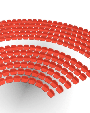 208 round seats for Subbuteo Corner Stand (Ref C143 and 61218). - Red