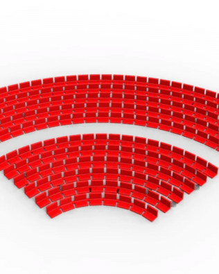 208 Standard seats for Subbuteo Corner Stand (Ref C143 and 61218). - Red