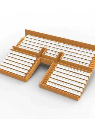 254 seats for the Subbuteo two-story stand, Tunnel Version. - White