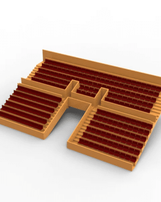254 seats for the Subbuteo two-story stand, Tunnel Version. - Brown