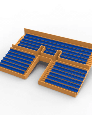 254 seats for the Subbuteo two-story stand, Tunnel Version. - Blue