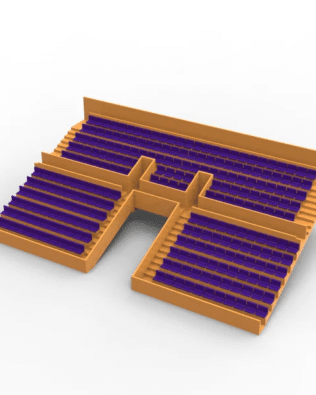 254 seats for the Subbuteo two-story stand, Tunnel Version. - Purple