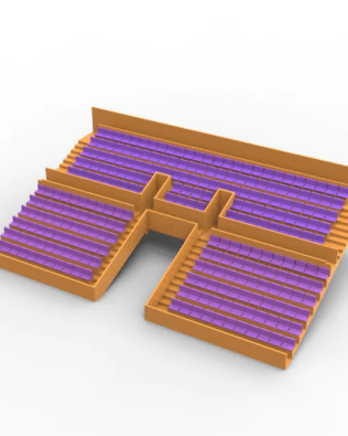 254 seats for the Subbuteo two-story stand, Tunnel Version. - Lila
